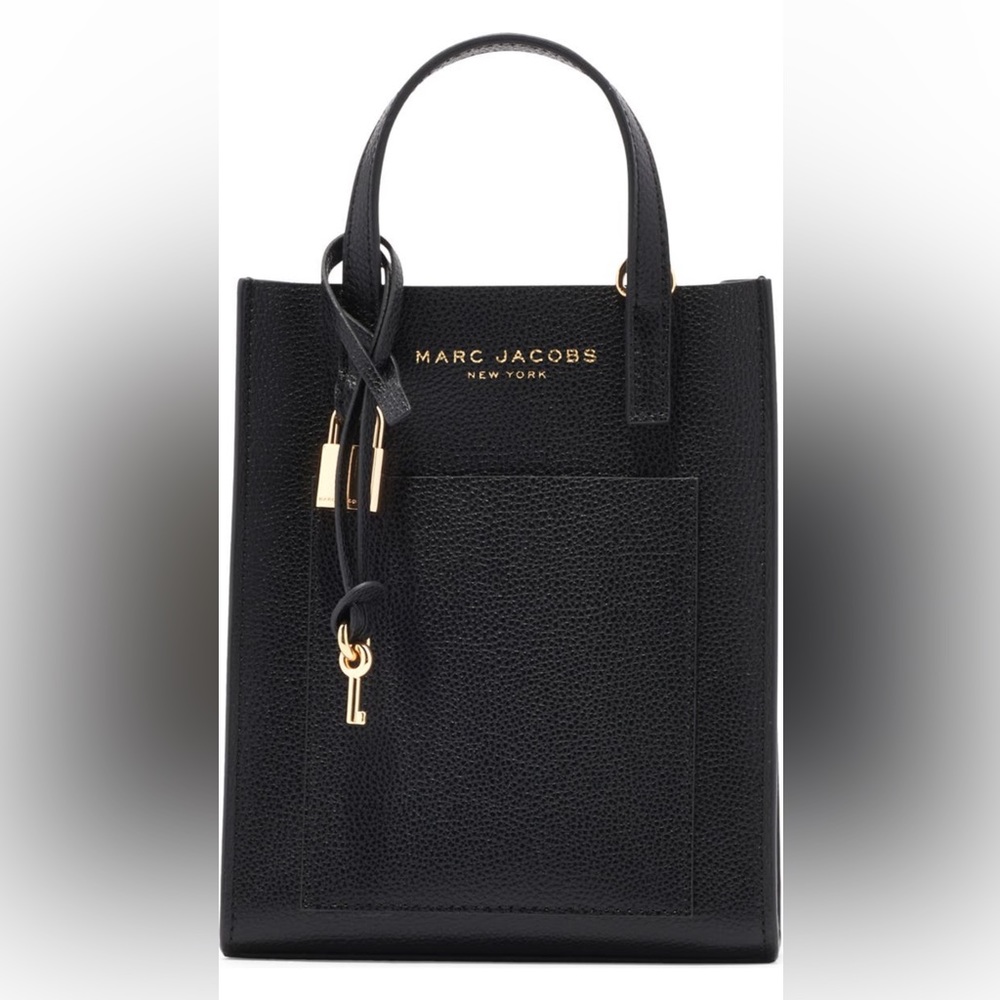 Like new Marc Jacobs black Micro Leather Tote hand bag with crossbody strap